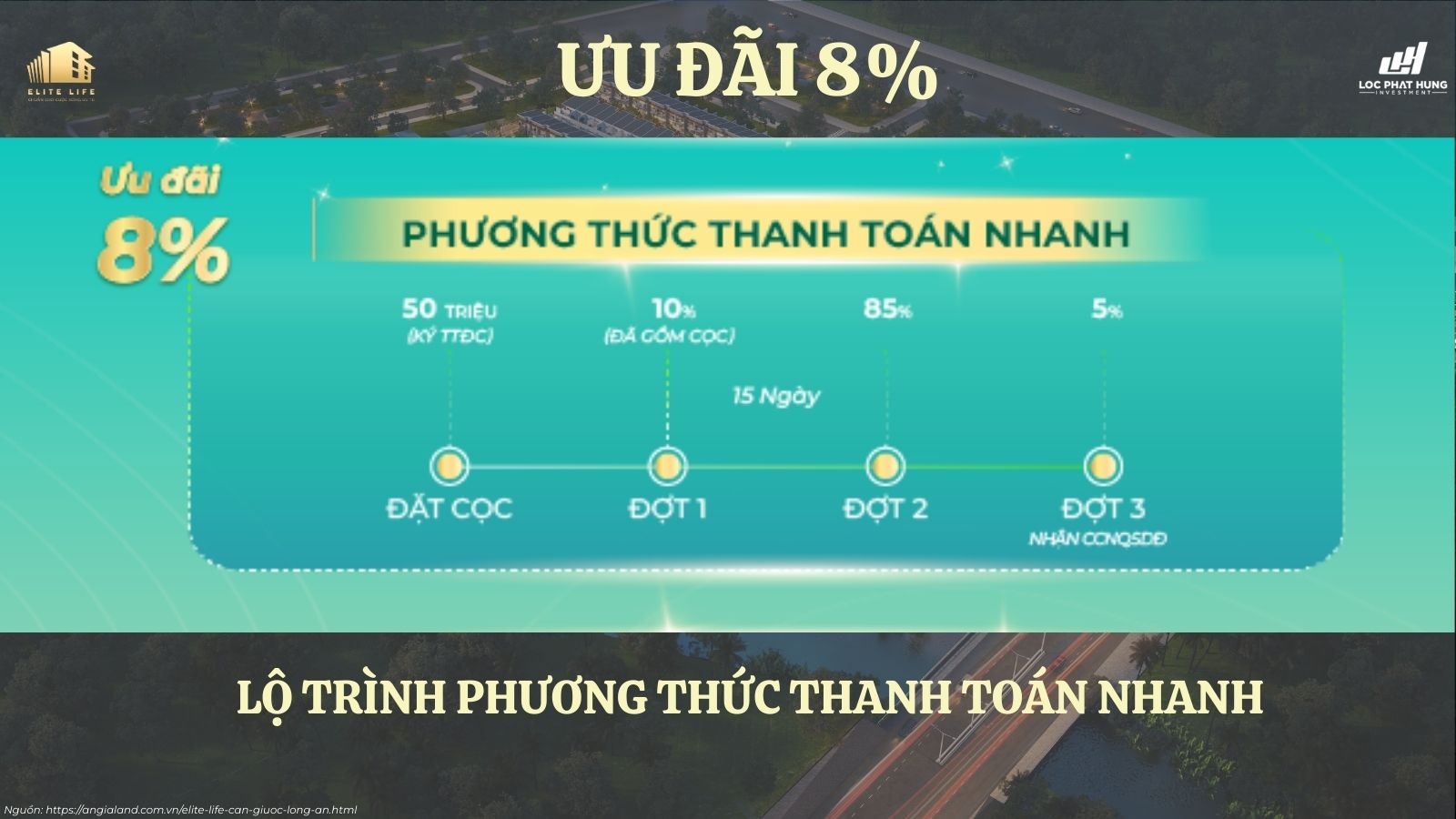 Phương thức thanh toán dự án Elite Life