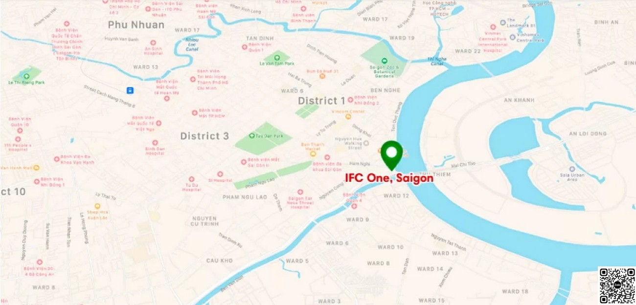 Vị trí địa chỉ dự án căn hộ chung cư Ifc One SaiGon Quận 1 Đường 34 Tôn Đức Thắng chủ đầu tư Vinaland Group