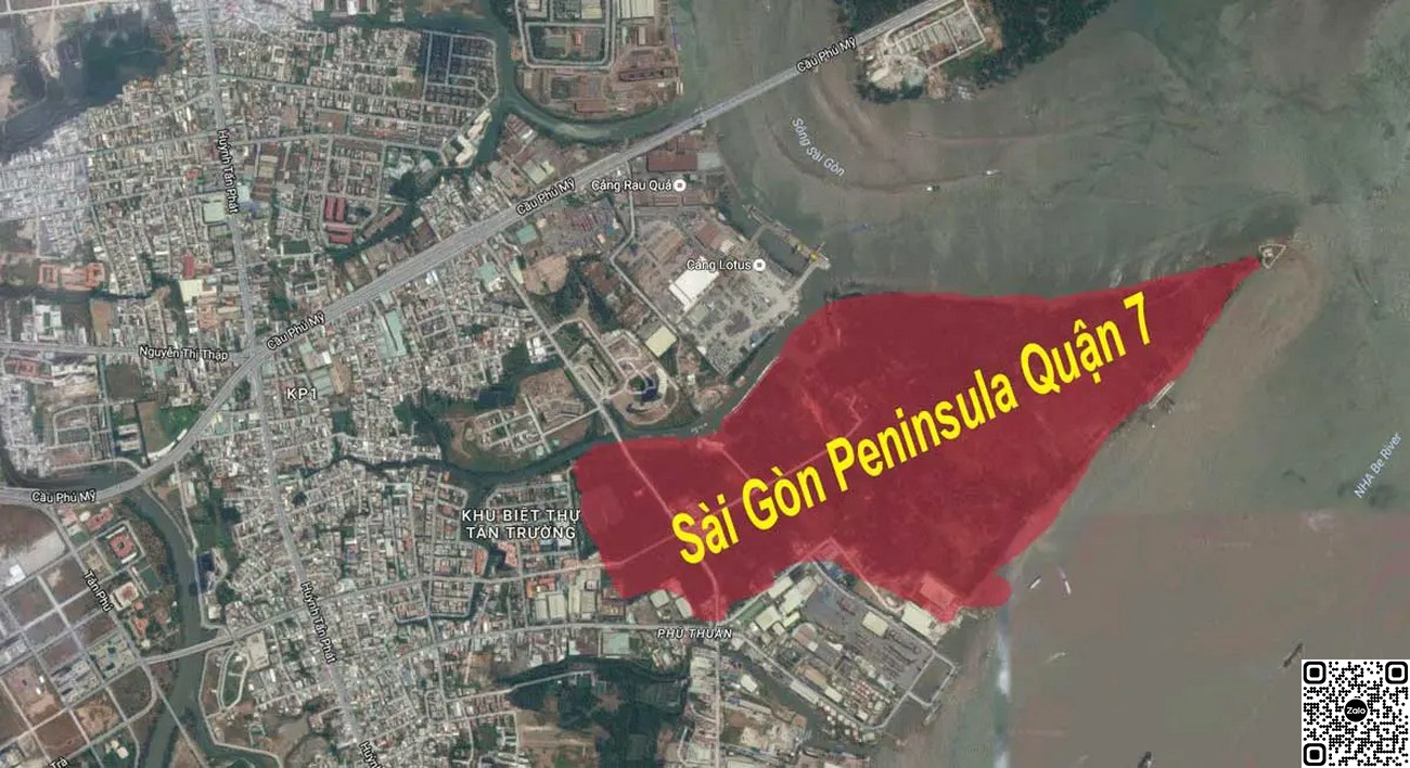 Vị trí khu đất phát triển dự án khu phức hợp Saigon Peninsula Quận 7.