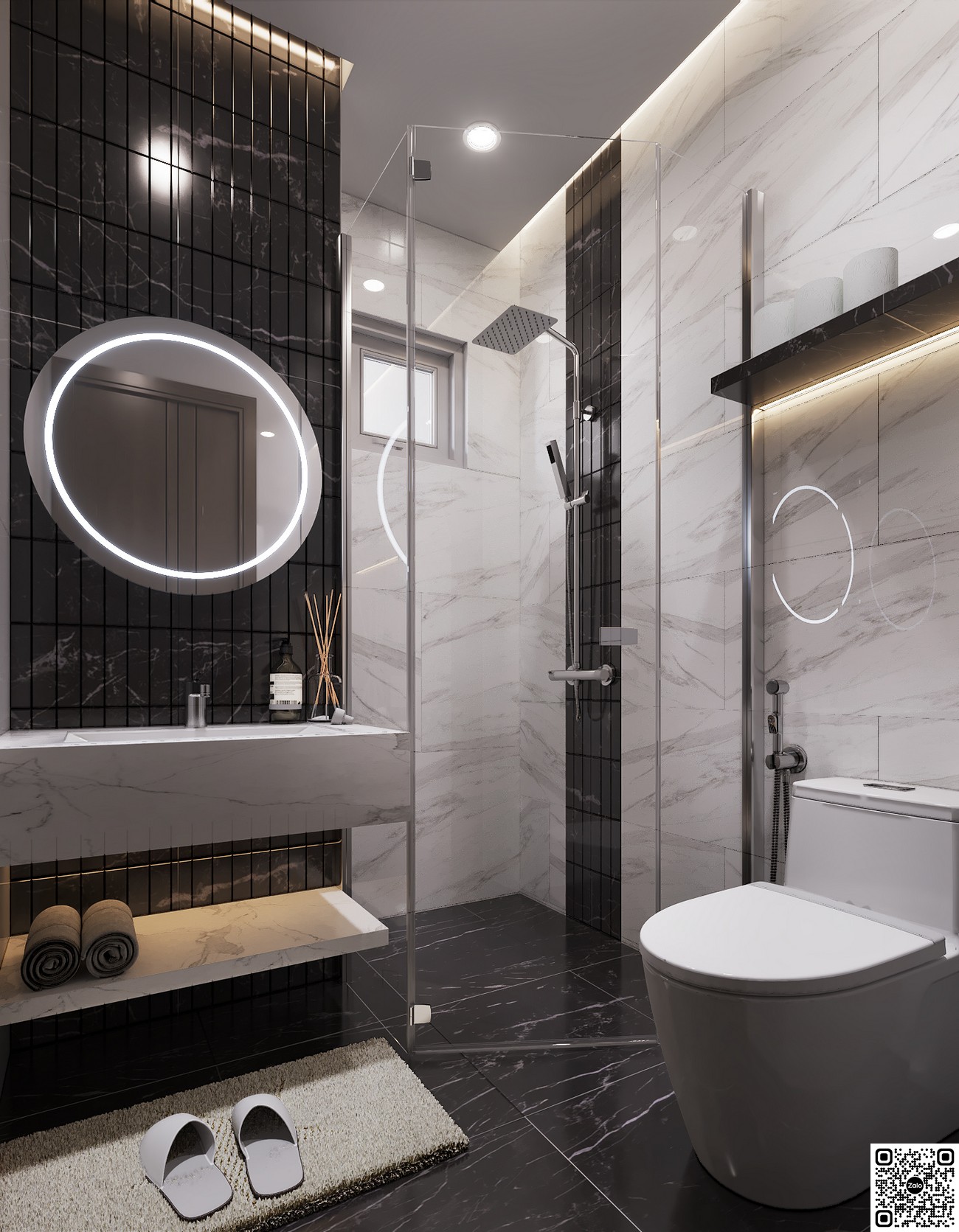 Phòng WC nhà mẫu căn hộ Duplex dự án HT Pearl DĨ An