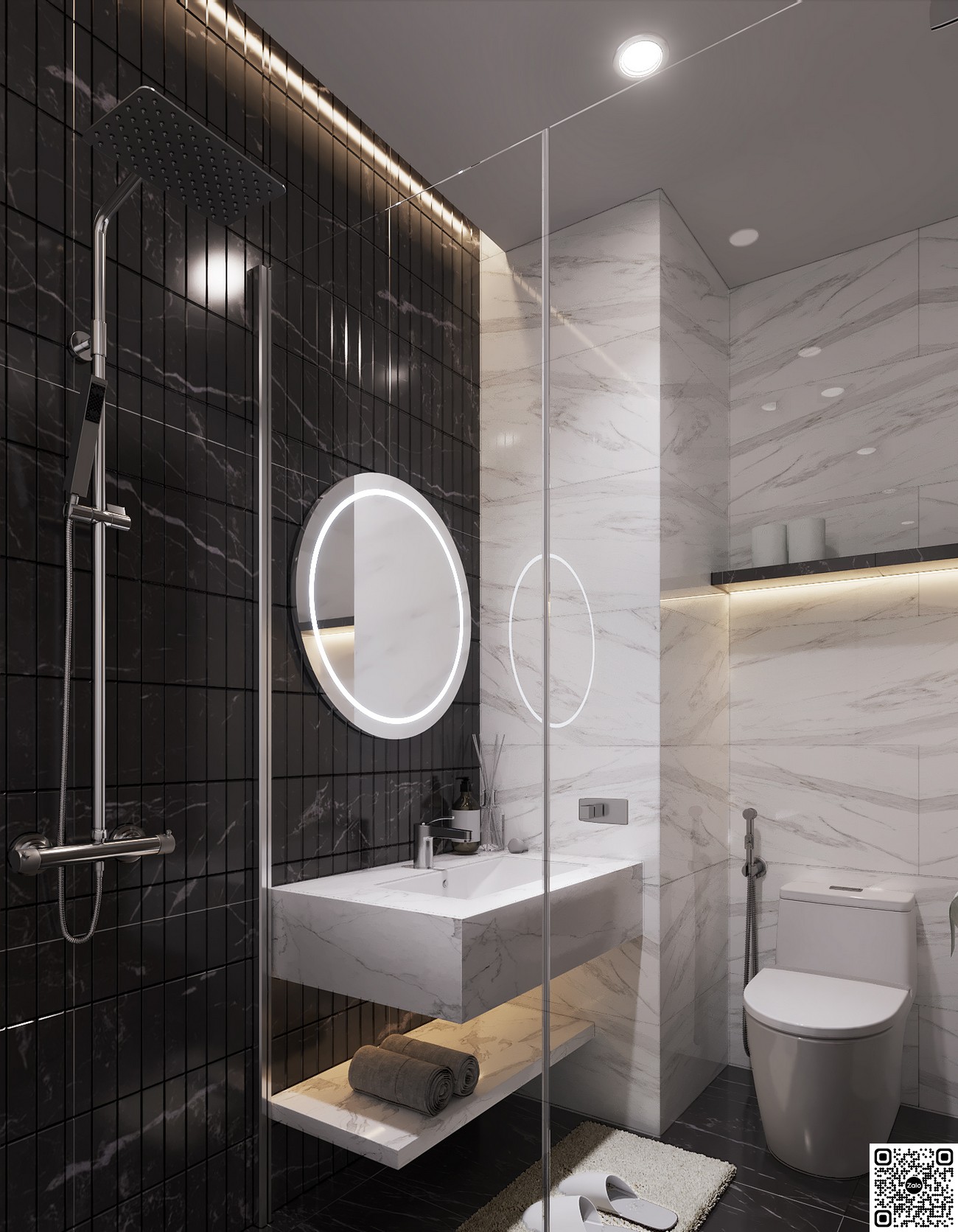 Phòng WC nhà mẫu căn hộ Duplex dự án HT Pearl DĨ An