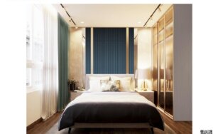 Phòng ngủ 1 tại căn hộ mẫu 2PN dự án Emerald 68 Thuận An.