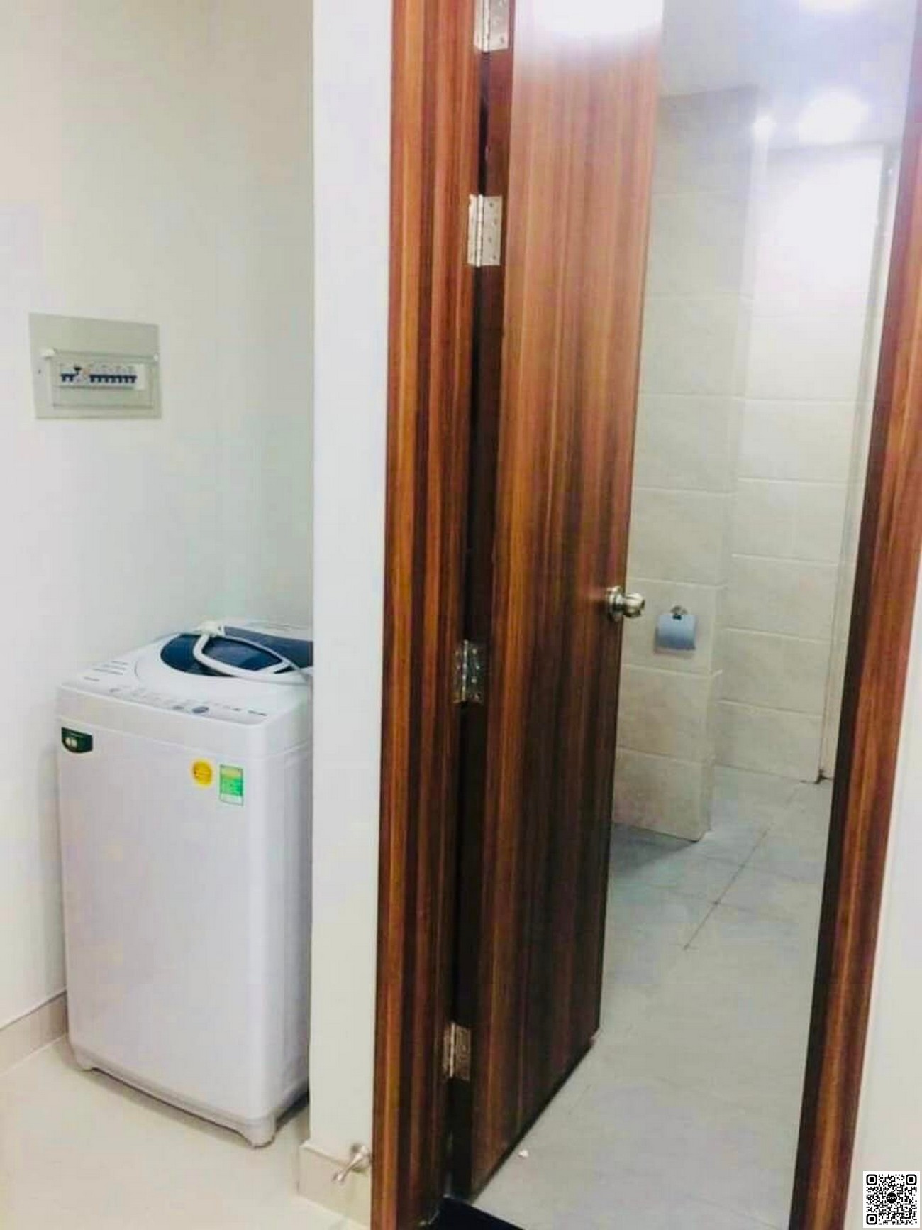 Nhà vệ sinh và khu vực để máy giặt căn hộ 1PN - 46m2 dự án Samsora Riverside Dĩ An.