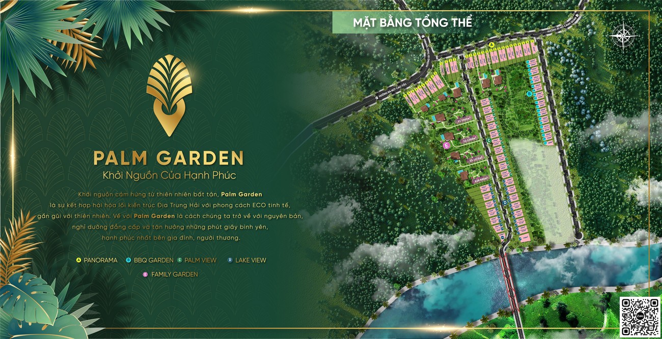 Mặt bằng tổng thể dự án Palm Garden Bảo Lộc Lâm Đồng của CĐT Happy Land.