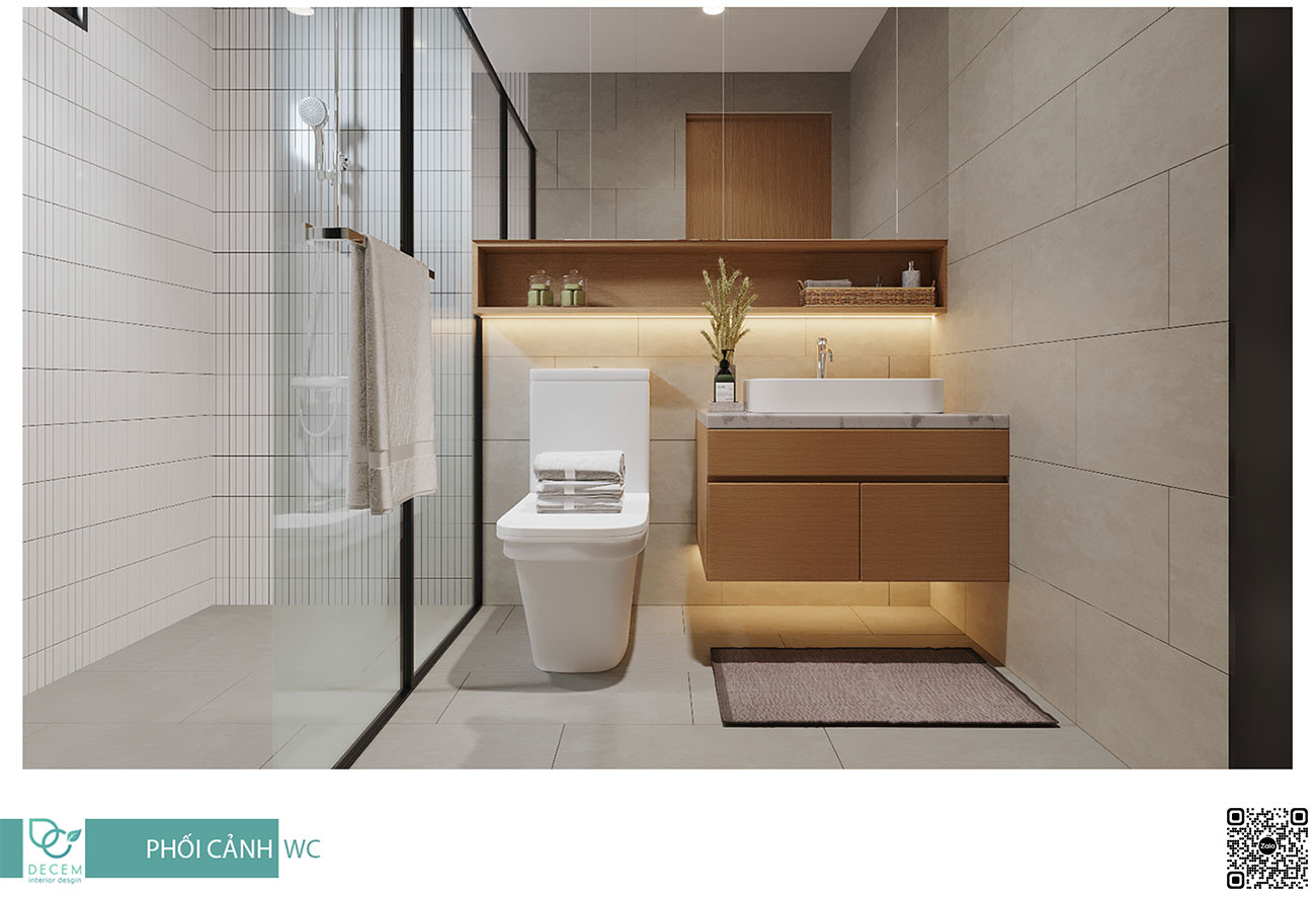 Nhà vệ sinh căn hộ 2PN dự án Sakura Heights Bình Chánh.