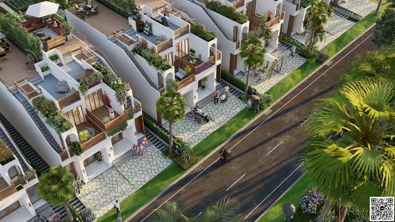 Thiết kế nhà phố liền kề dự án Palm Garden Bảo Lộc.