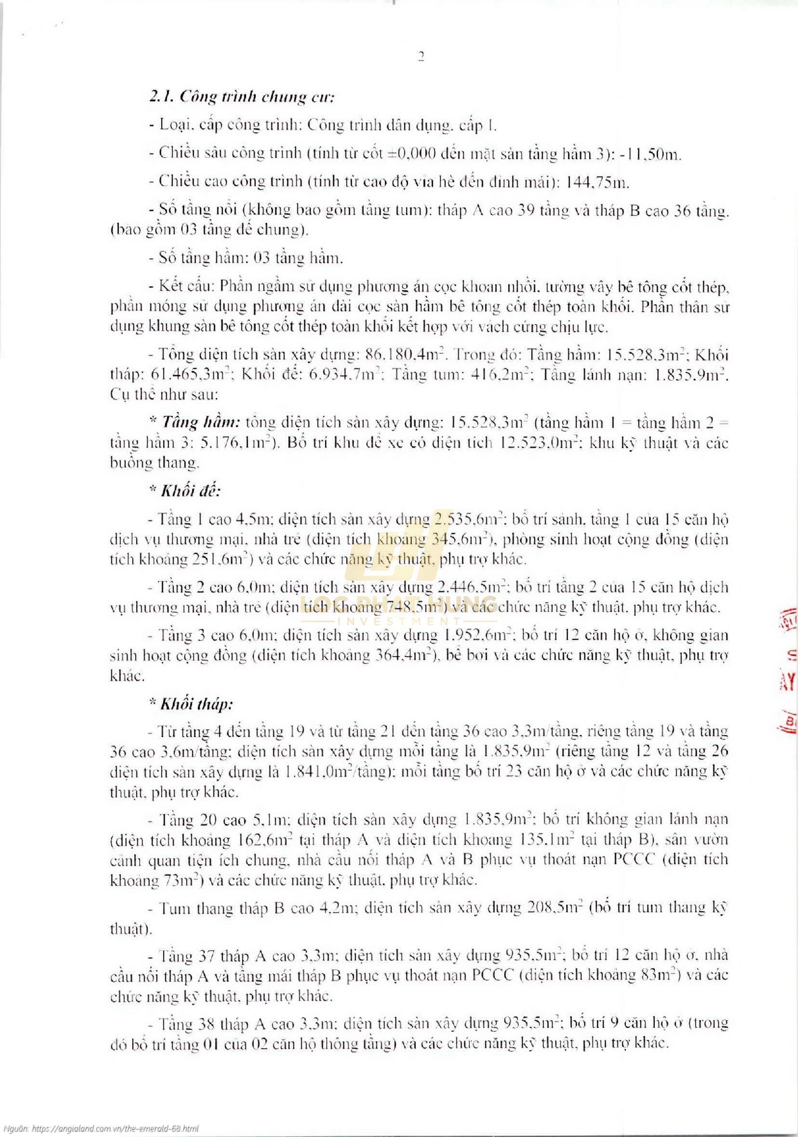 Giấy phép xây dựng dự án căn hộ chung cư The Emerald 68