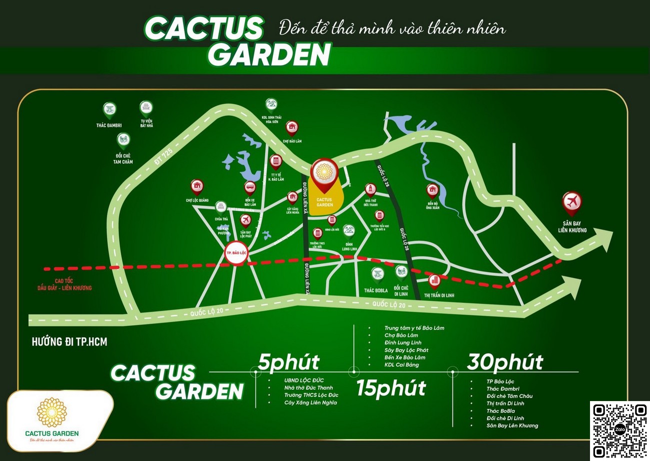 Liên kết vùng dự án đất nền Cactus Garden Bảo Lâm