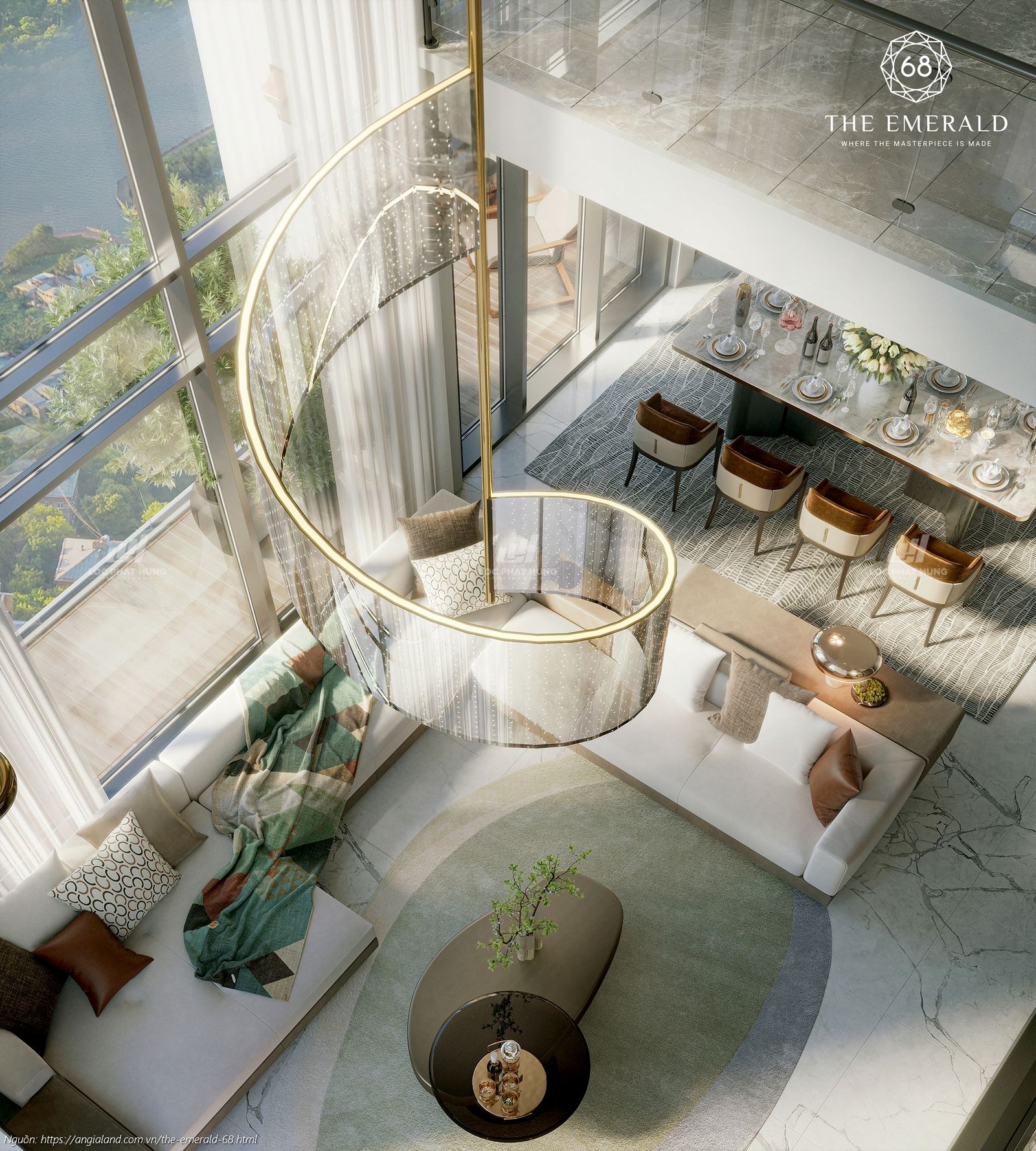 Thiết Kế Căn Hộ Dupkex Thông Tầng Dự Án The Emerald 68