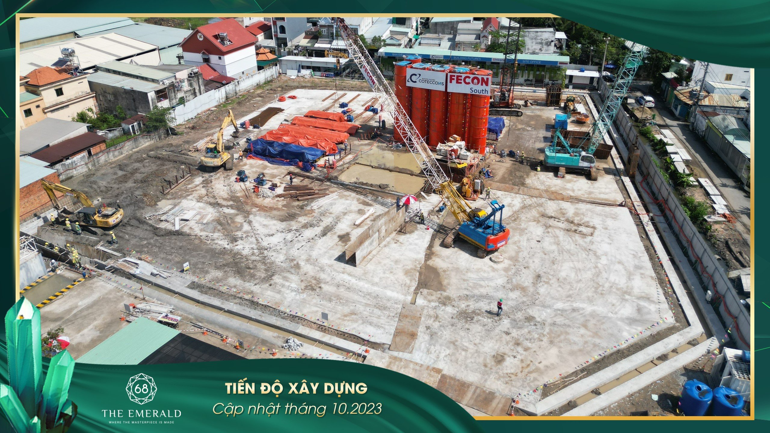 Tiến độ xây dựng dự án căn hộ The Emerald 68 Thuận An, Bình Dương