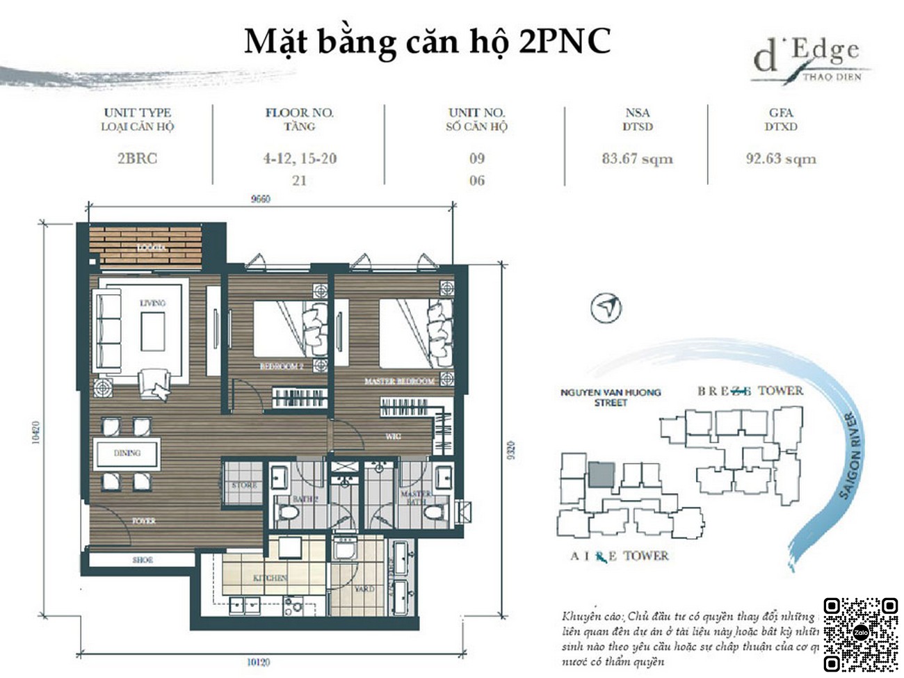 Thiết kế căn hộ 2PN dự án D'edge Thảo Điền