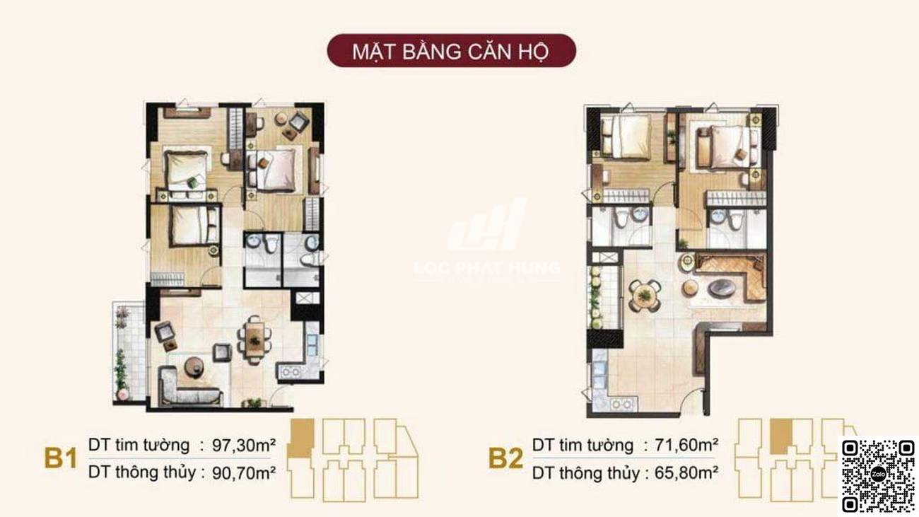 Thiết kế căn hộ B1 và B2