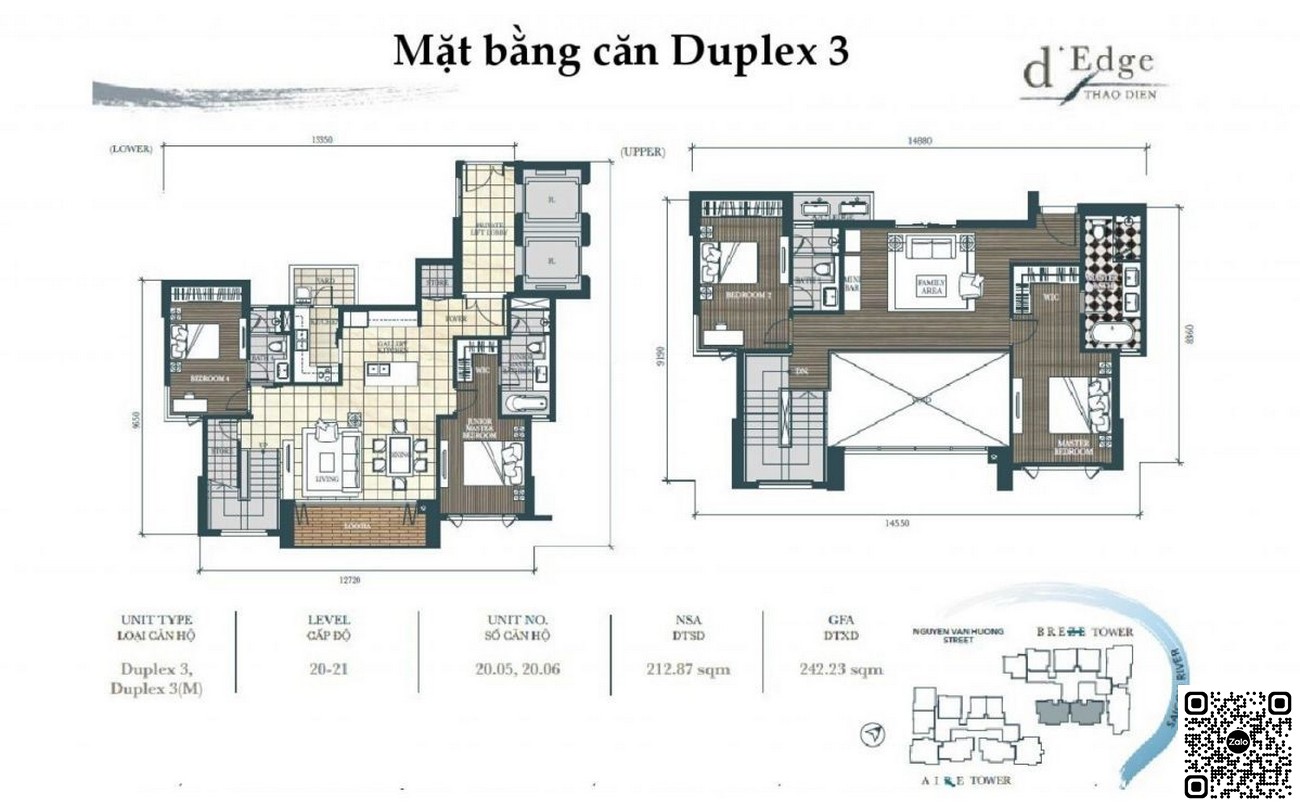 Thiết kế căn hộ Duplex 3 dự án D'edge Thảo Điền