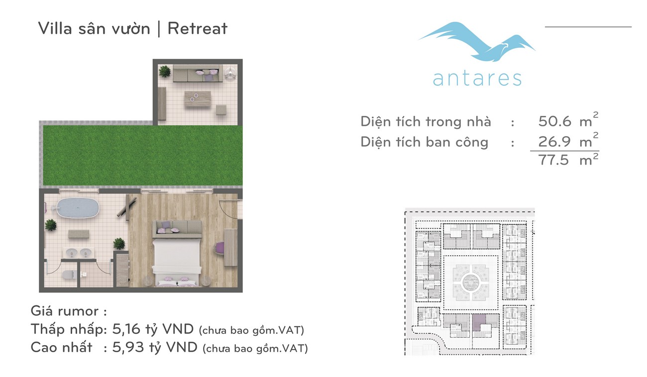 Bảng giá dự án biệt thự biển condotel, biet thu, sohotel Antares Beach Vung Tau chủ đầu tư Hodeco