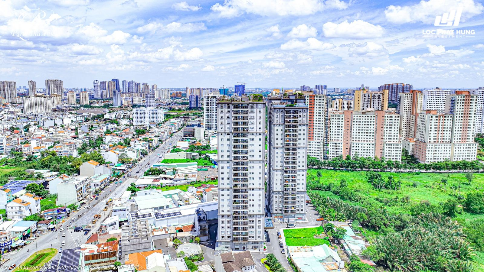 The Paris Hoàng Kim Quận 2 hướng view Landmark 81 & Cầu Sài Gòn Hình ảnh thực tế ban ngày dự án căn hộ Paris Hoàng Kim Quận 2