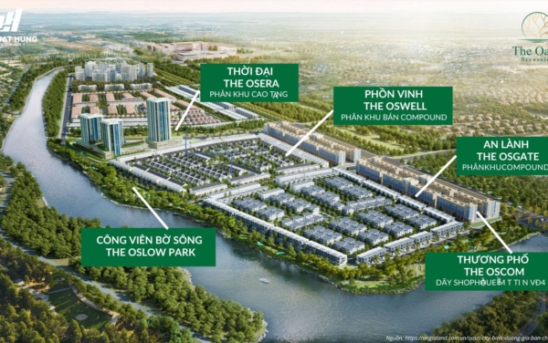 Mặt bằng dự án biệt thự Nhà Phố The Oasis Riverside P. Thới Hòa