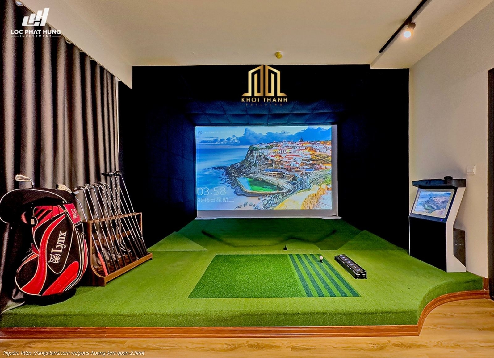 Tiện ích phòng Golf 3D cao cấp tại căn hộ Paris Hoàng Kim Quận 2