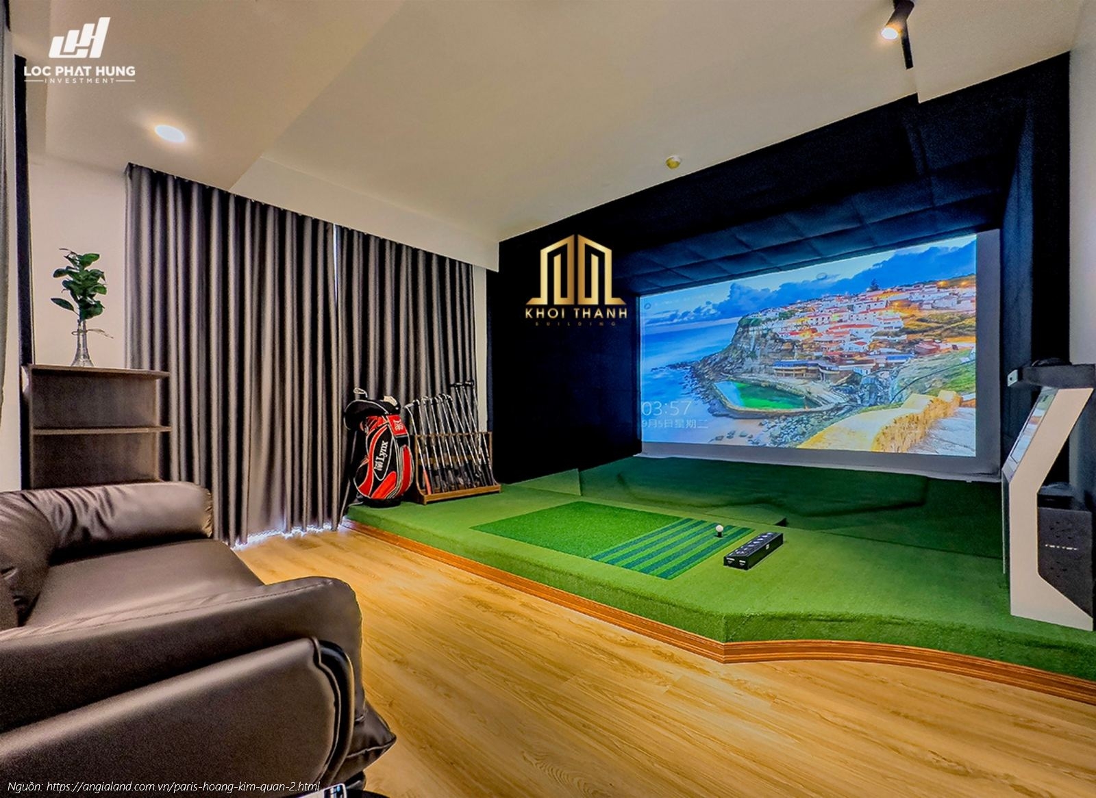 Tiện ích phòng Golf 3D cao cấp tại căn hộ Paris Hoàng Kim Quận 2