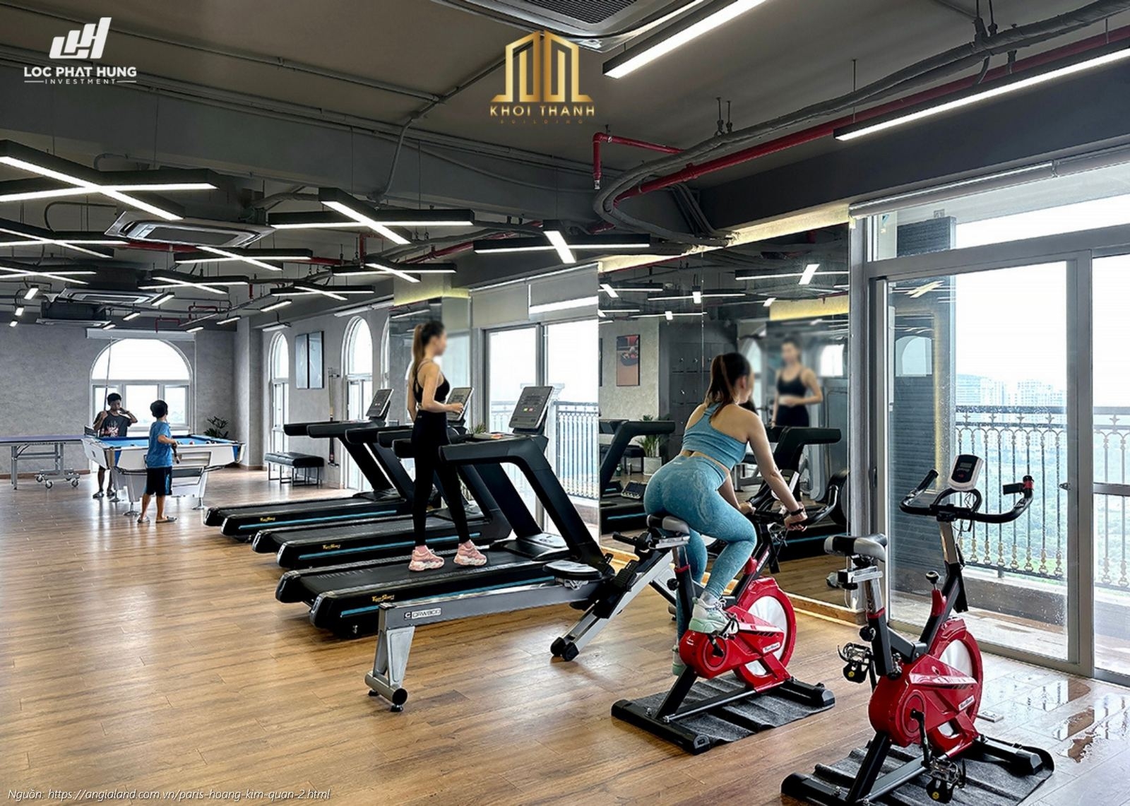 Phòng Gym trang thiết bị hiện đại tại dự án Paris Hoàng Kim Quận 2
