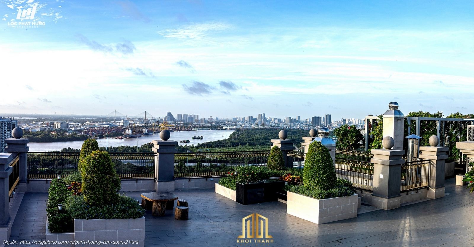 Tiện ích sân thượng và sky garden tại dự án căn hộ Paris Hoàng Kim Quận 2