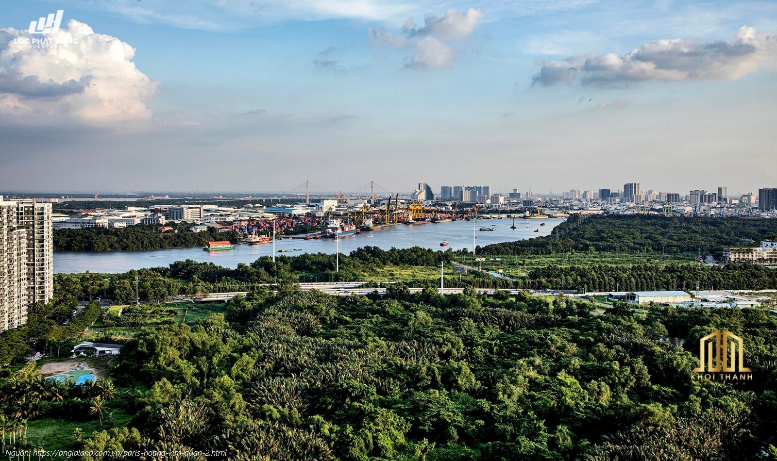 Tầm nhìn (view) hướng Cát Lái từ căn hộ Paris Hoàng Kim Quận 2