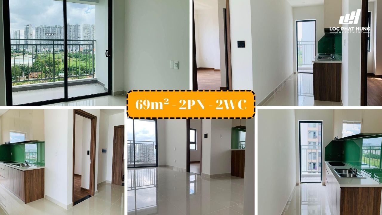 Cho thuê căn hộ chung cư Q7 Saigon Riverside 2PN - 2WC diện tích 69m² bàn giao hoàn thiện cơ bản