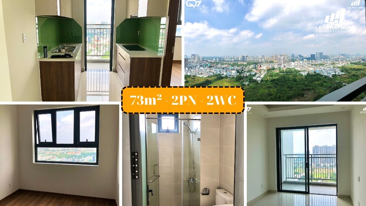Cho thuê căn hộ chung cư Q7 Saigon Riverside 2PN-2WC diện tích 73m² bàn giao hoàn thiện cơ bản