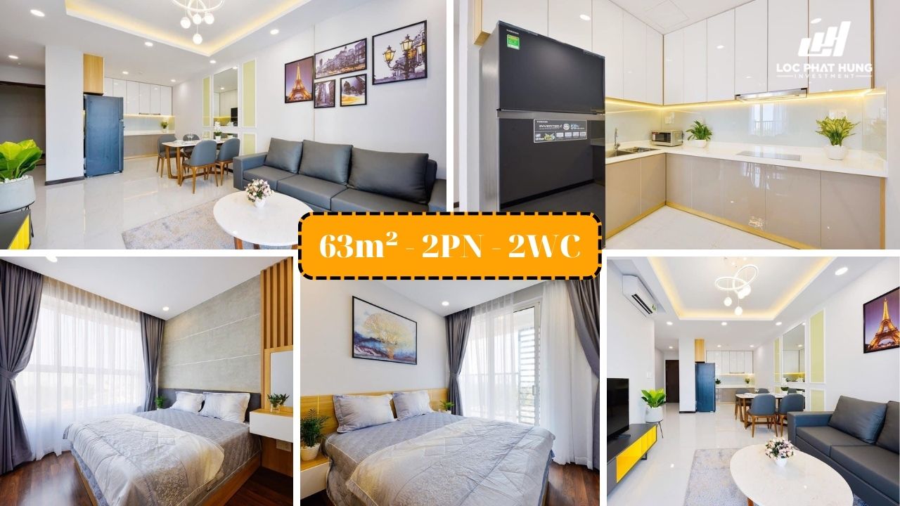 Hình ảnh thực tế căn hộ 2PN - 2WC diện tích 63m2 full nội thất tại dự án Celadon City Tân Phú