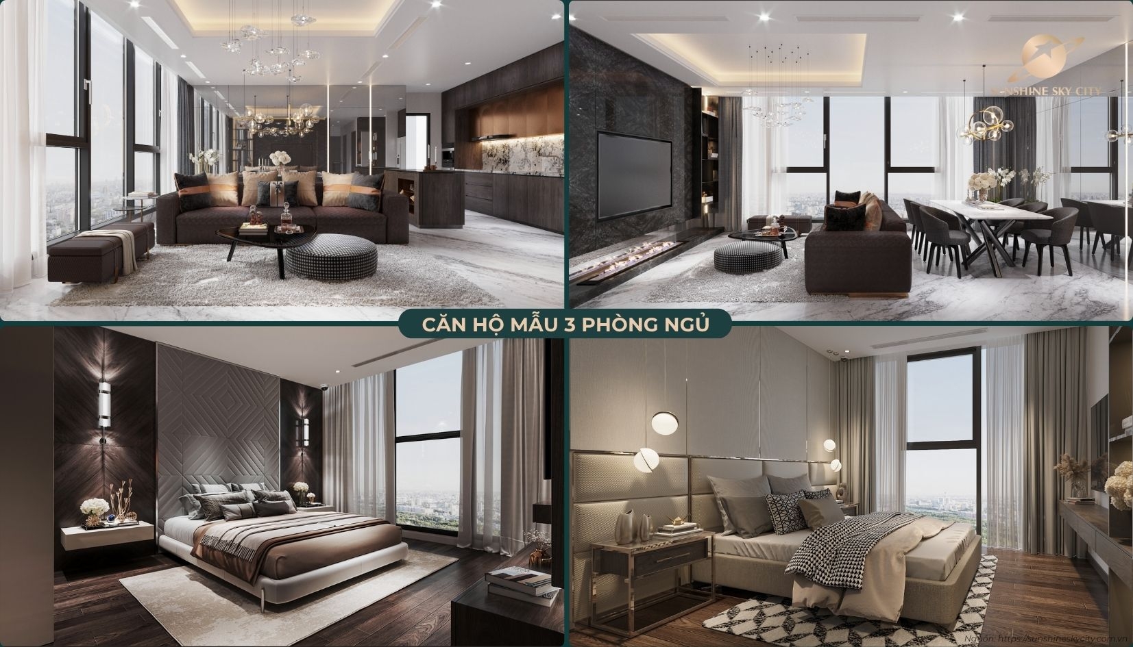 Căn Hộ 3 Phòng Ngủ Dự án Sunshine Sky City Quận 7