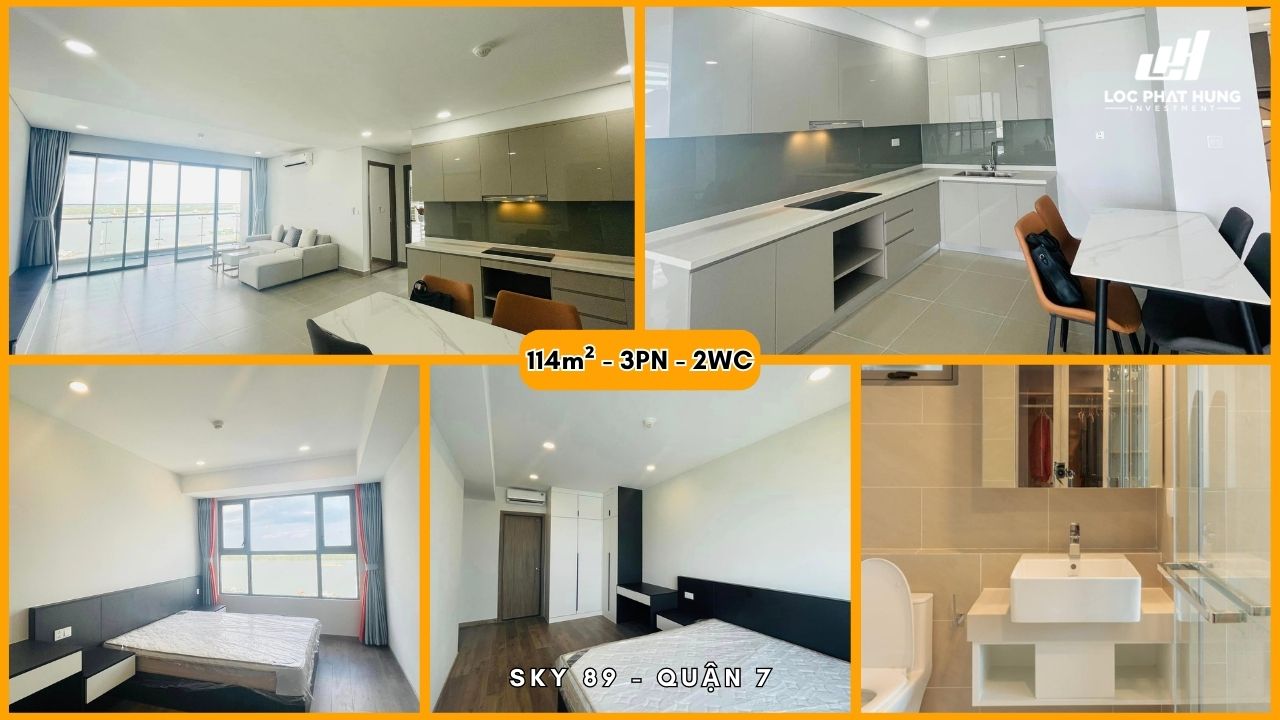 Căn hộ chung cư 3PN với diện tích 114m2 siêu rộng rãi dự án Sky 89 Hoàng Quốc Việt Quận 7