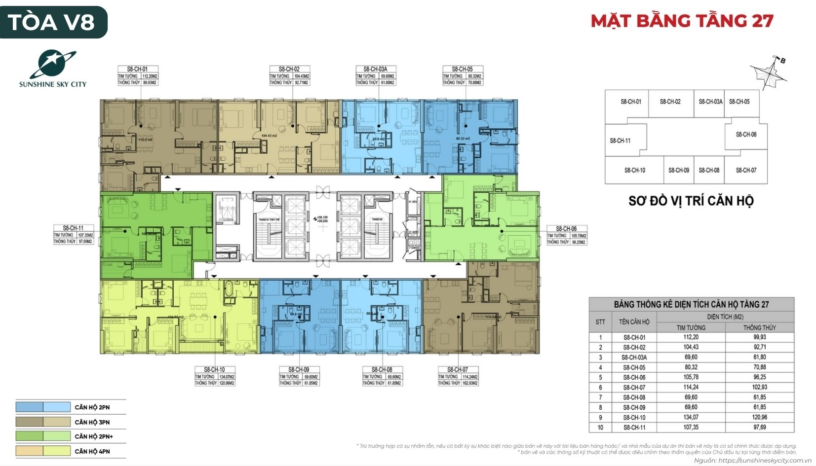 Mặt Bằng Toà V8 Dự án Sunshine Sky City Quận 7