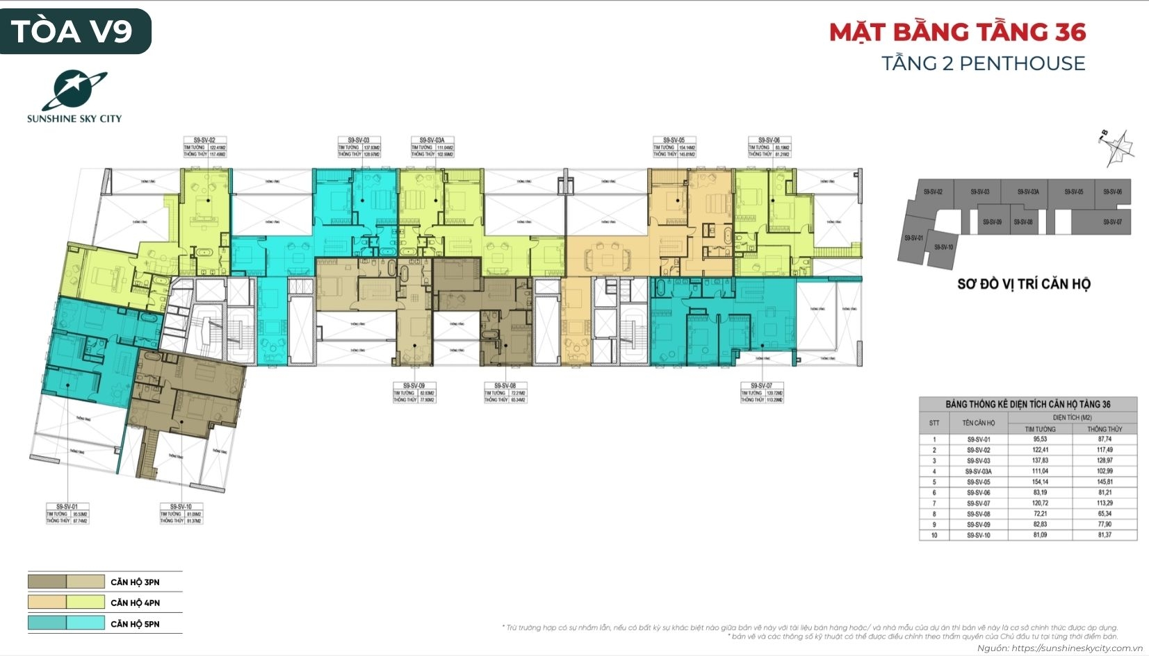 Mặt Bằng Toà V9 Dự án Sunshine Sky City Quận 7