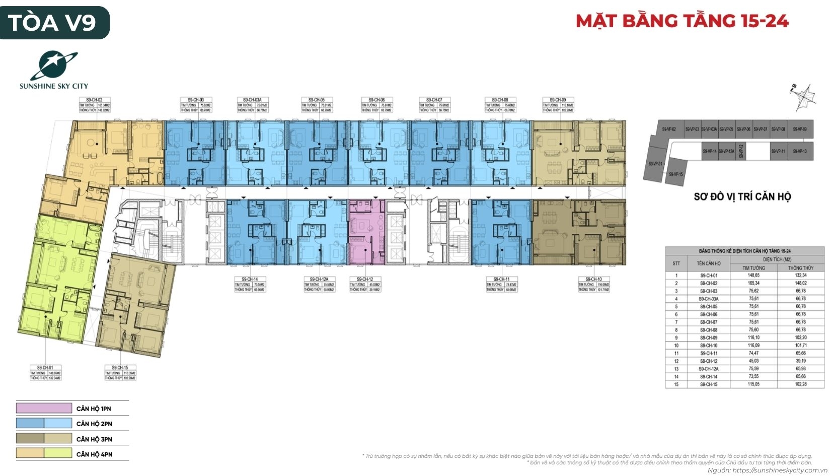 Mặt Bằng Toà V9 Dự án Sunshine Sky City Quận 7