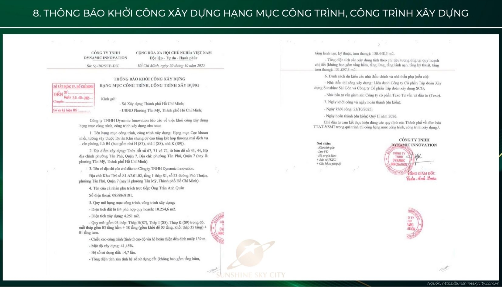 Pháp Lý Dự án Sunshine Sky City Quận 7