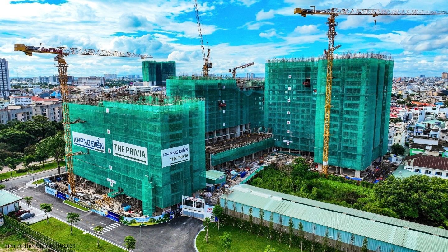 Tiến độ xây dựng chung cư The Privia Khang Điền Q.Bình Tân T10/2023