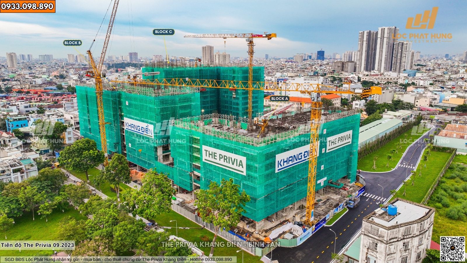Tiến độ xây dựng chung cư The Privia Khang Điền 16.09.2023