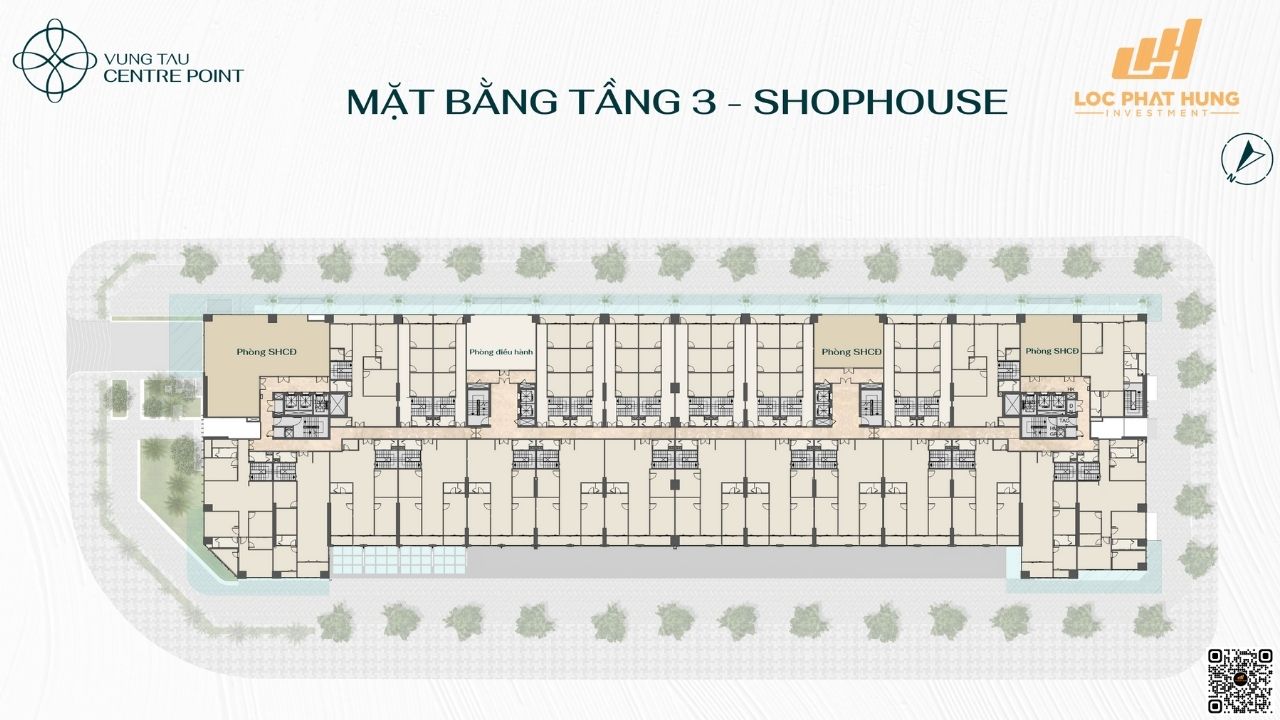 Mặt bằng căn Shophouse rộng rãi tại dự án căn hộ chung cư Vũng Tàu Centre Point