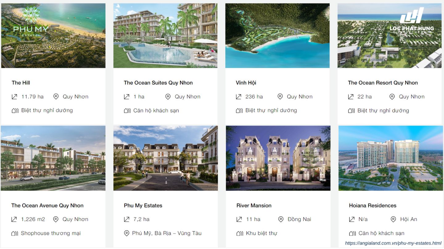Các dự án đơn vị phát triển Phu My Estate Vinaliving triển khai.
