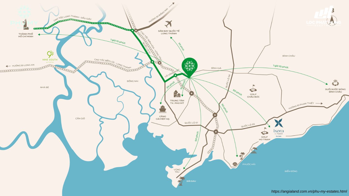 Bản đồ địa chỉ dự án nhà phố, biệt thự Phu My Estate