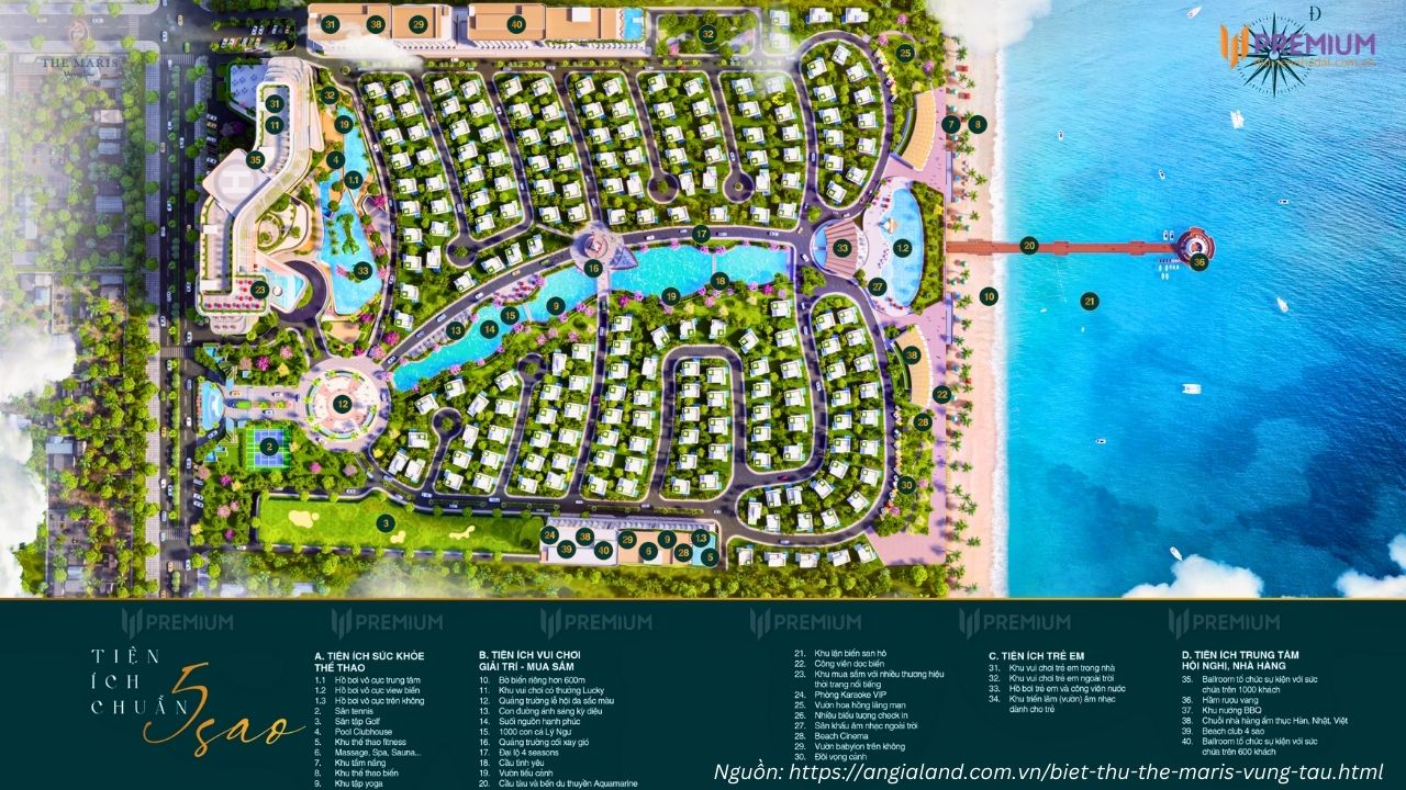 Tiện tích biệt thự The Maris Vũng Tàu