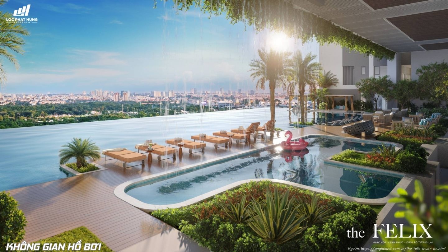 Hồ bơi nước ấm tràn bờ The Felix Thuận An