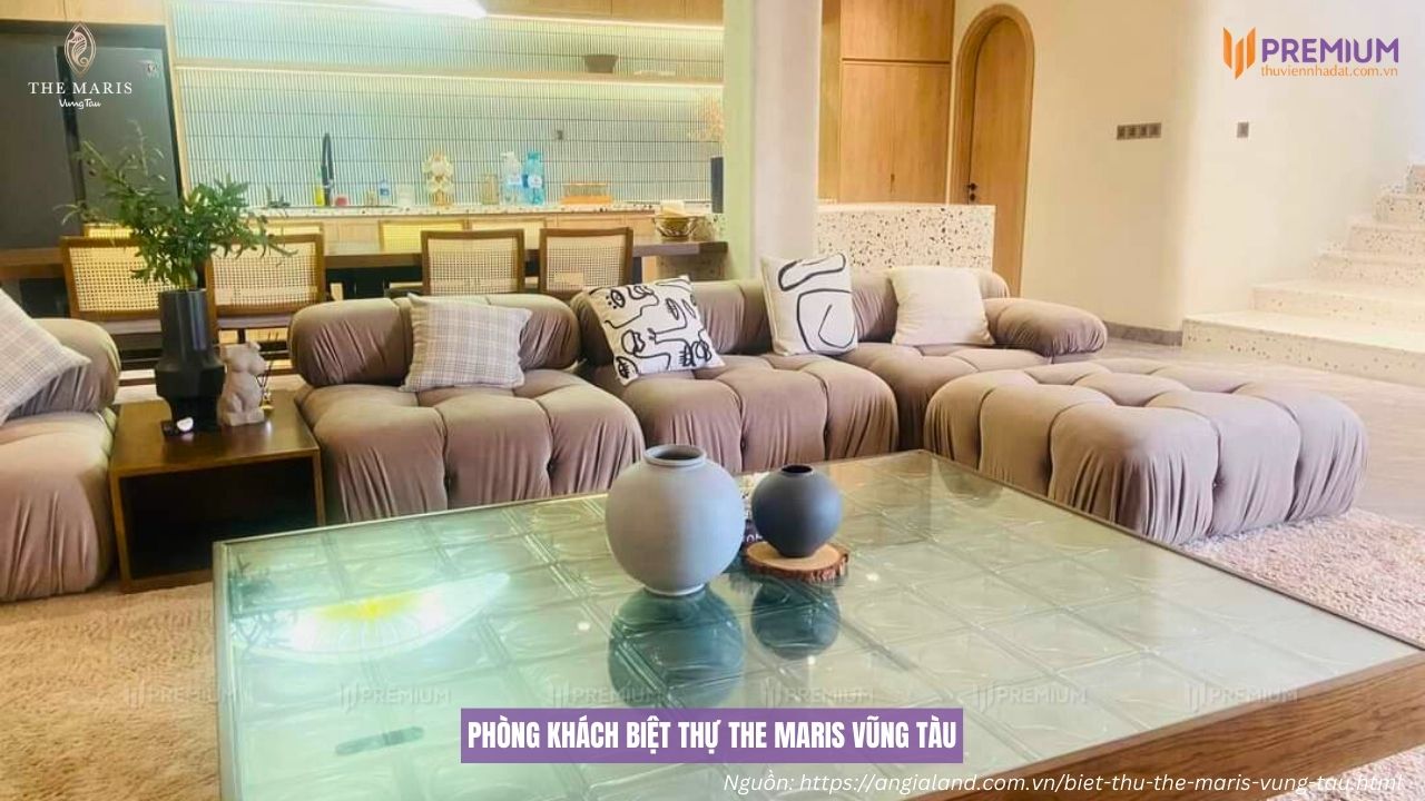 Phòng Khách nhà mẫu biệt thự The Maris Vũng Tàu