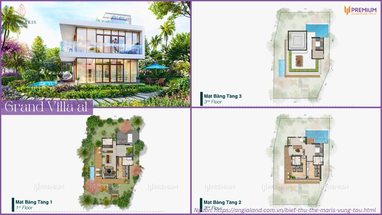Thiết kế biệt thự The Maris Vũng Tàu – Grand Villa A1 - Diện tích 370m2 -600m2