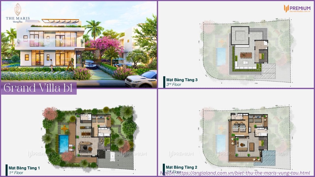 Thiết kế biệt thự The Maris Vũng Tàu – Grand Villa B1 - Diện tích 360m2 – 600m2