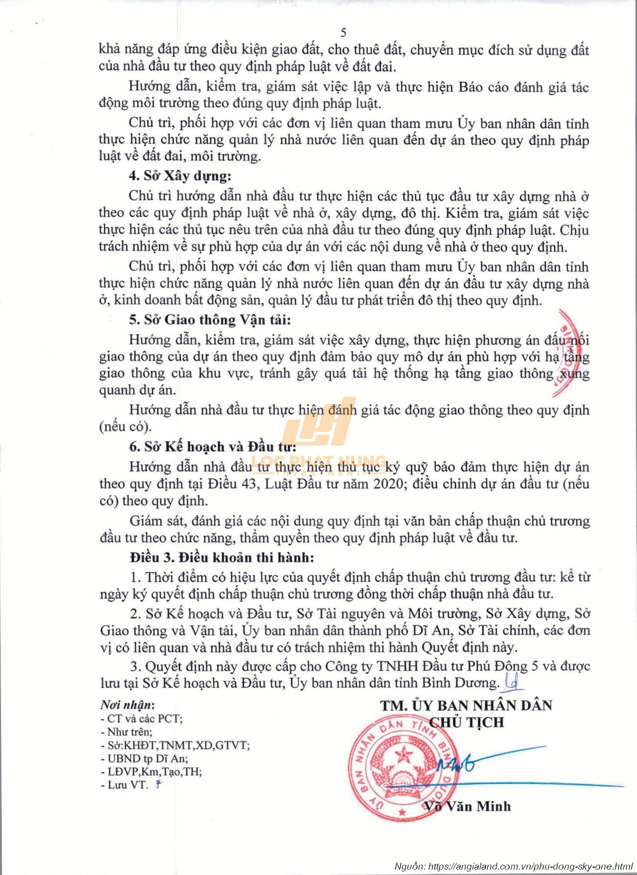 Chấp thuận chủ trương đầu tư Phú Đông Sky One