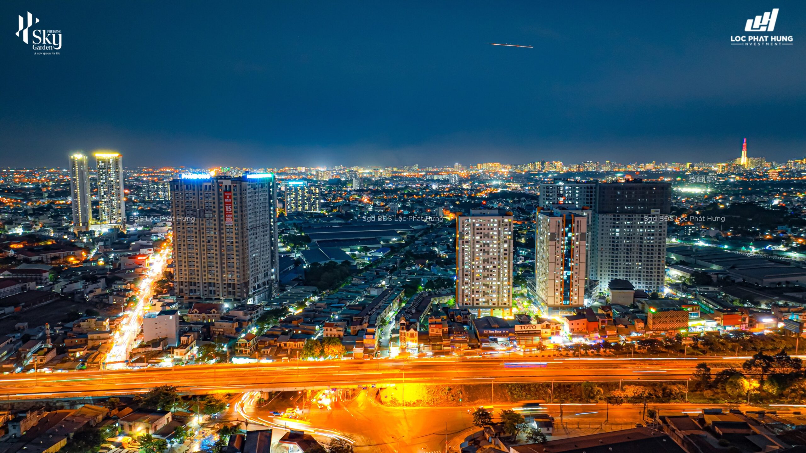 Căn hộ Phú Đông Sky Garden về đêm