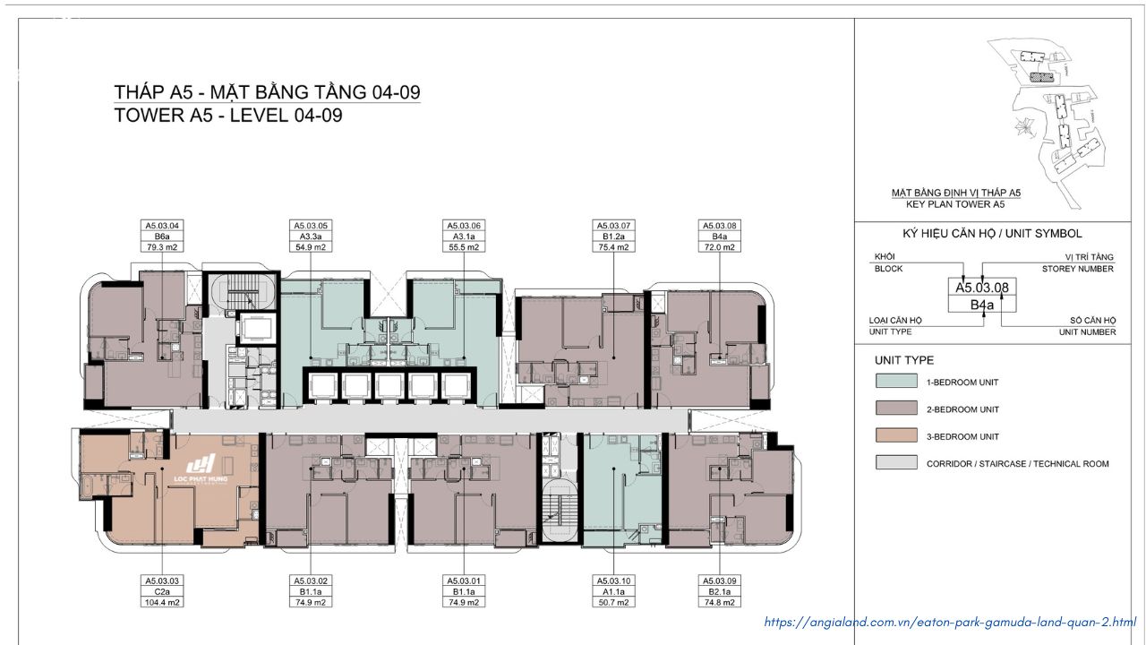 Mặt bằng Eaton Park Blokc A5