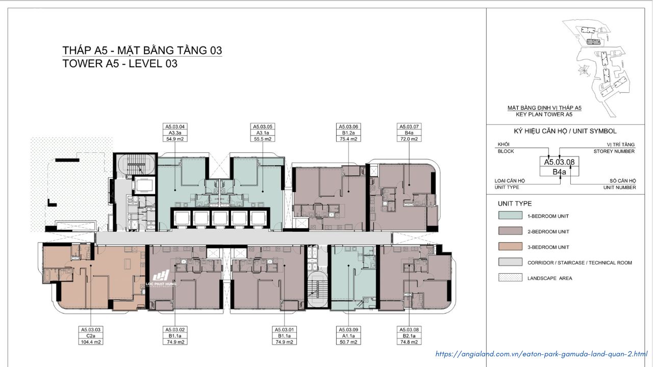 Mặt bằng Eaton Park Blokc A5