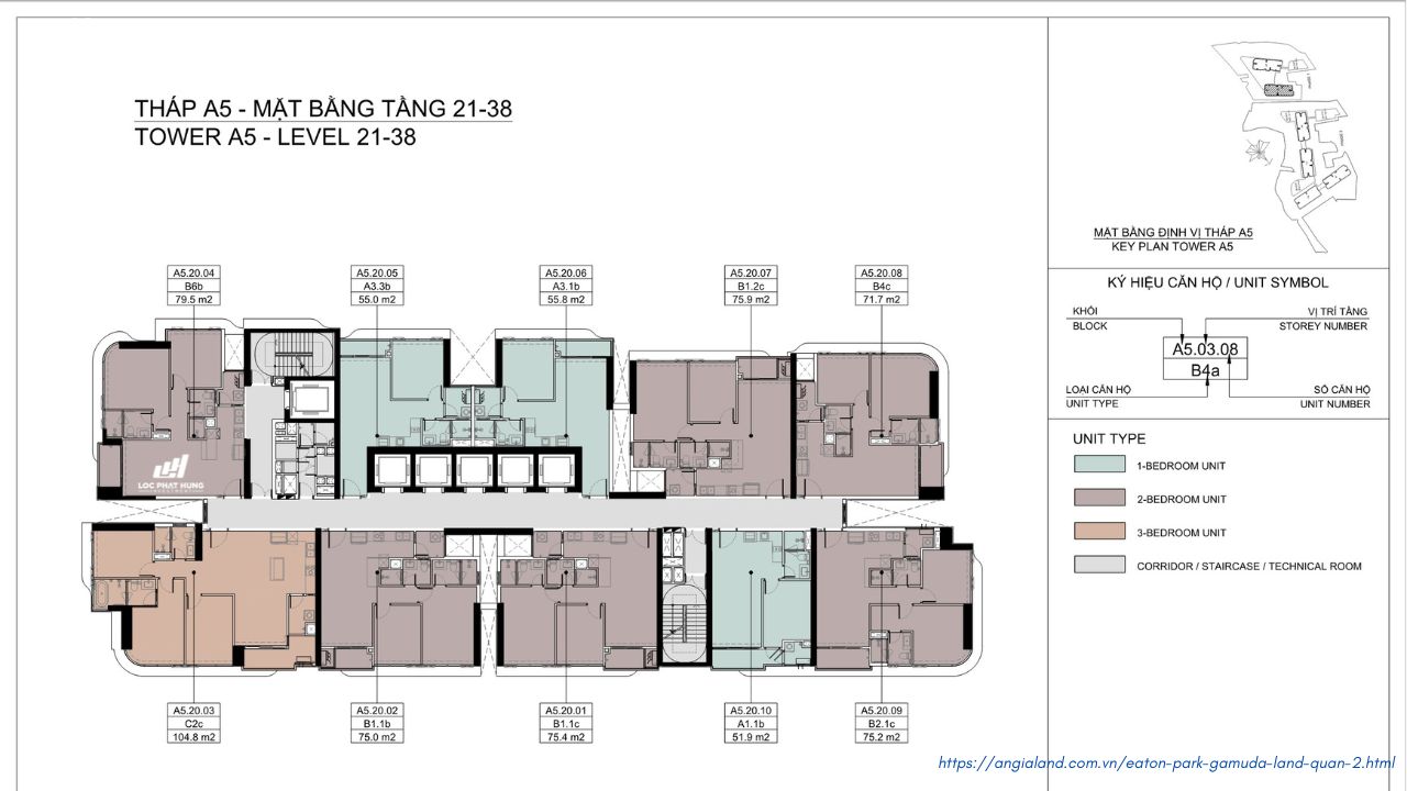 Mặt bằng Eaton Park Blokc A5