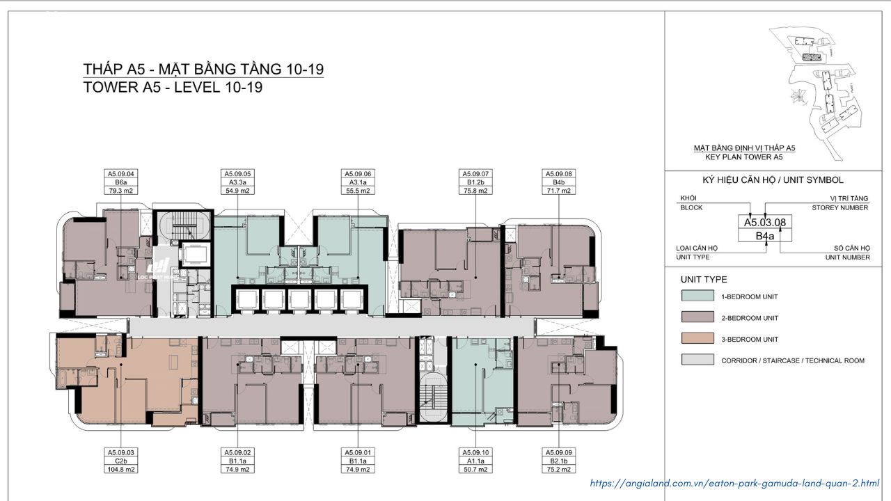 Mặt bằng Eaton Park Blokc A5